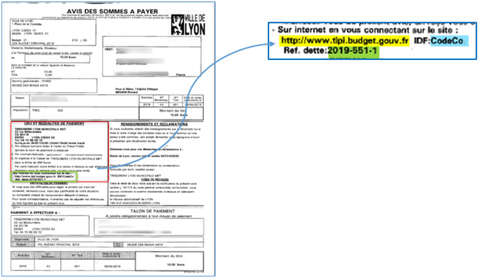 Exemple avis de paiement payfip
